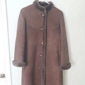 Shearling full length coat